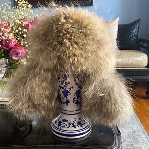 Real fox fur trapper ear flap ski cap